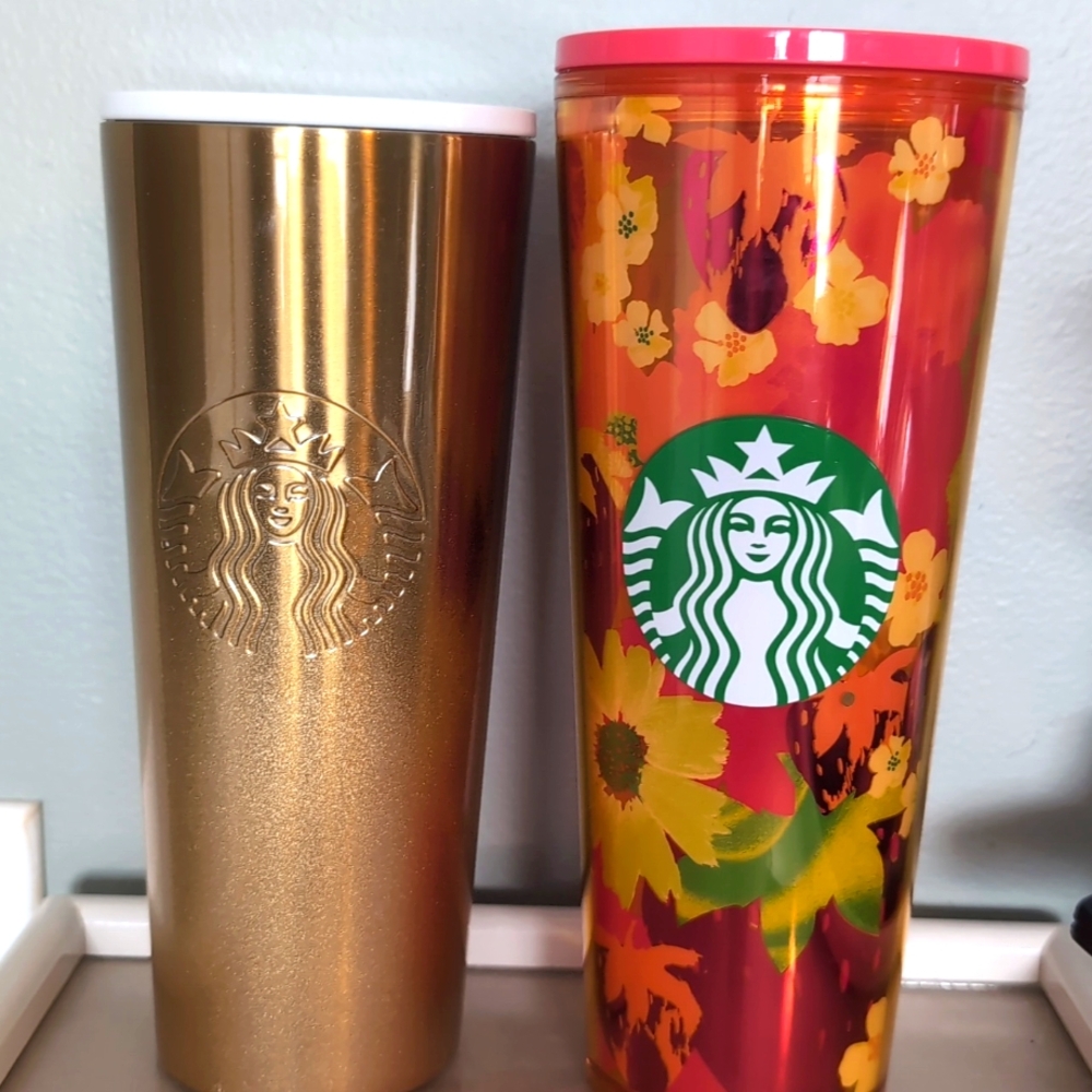 Two Starbucks Collectible 24oz Tumblers.